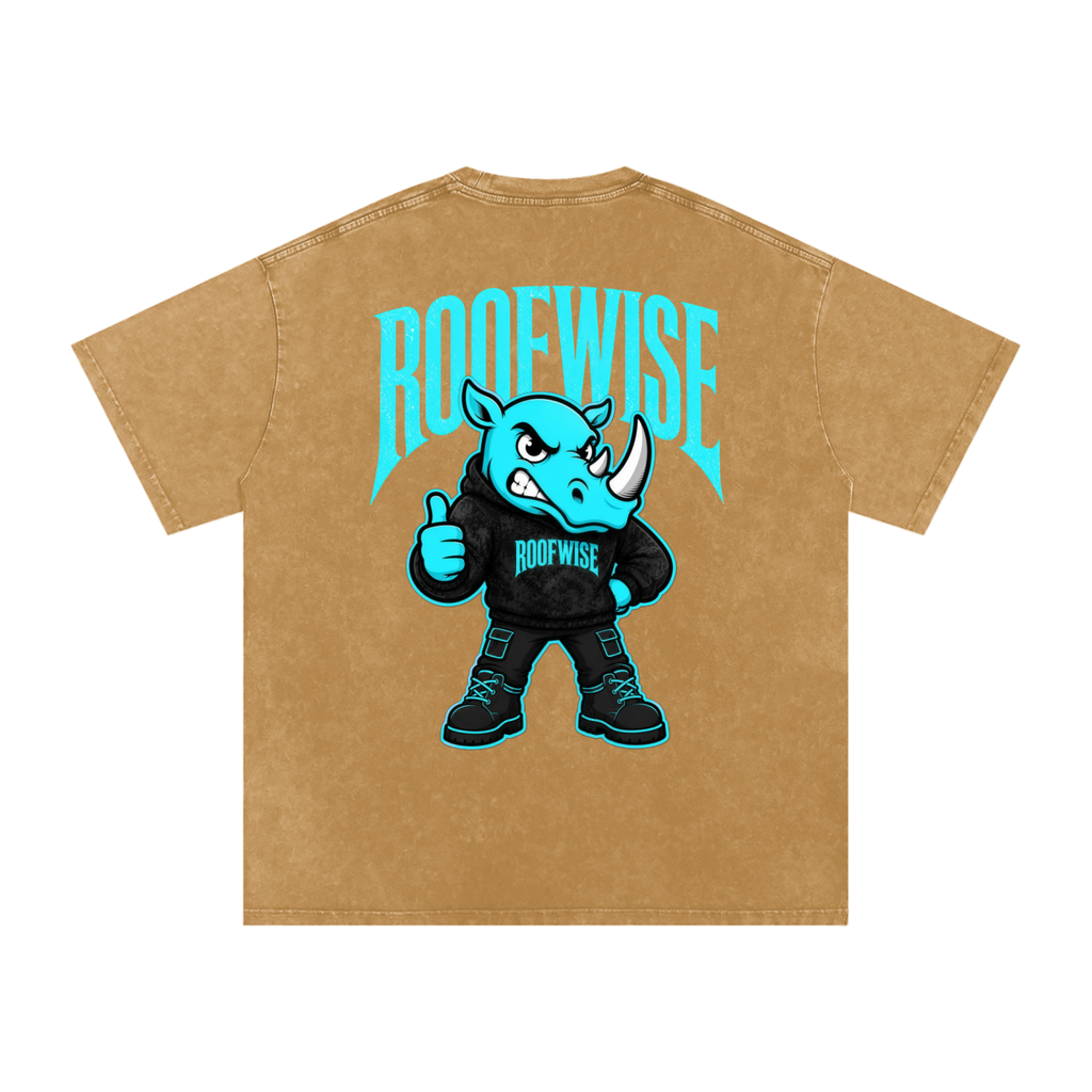 RW | After Hours Oversized Graphic Tee | Snow Wash | Neon Blue Edition