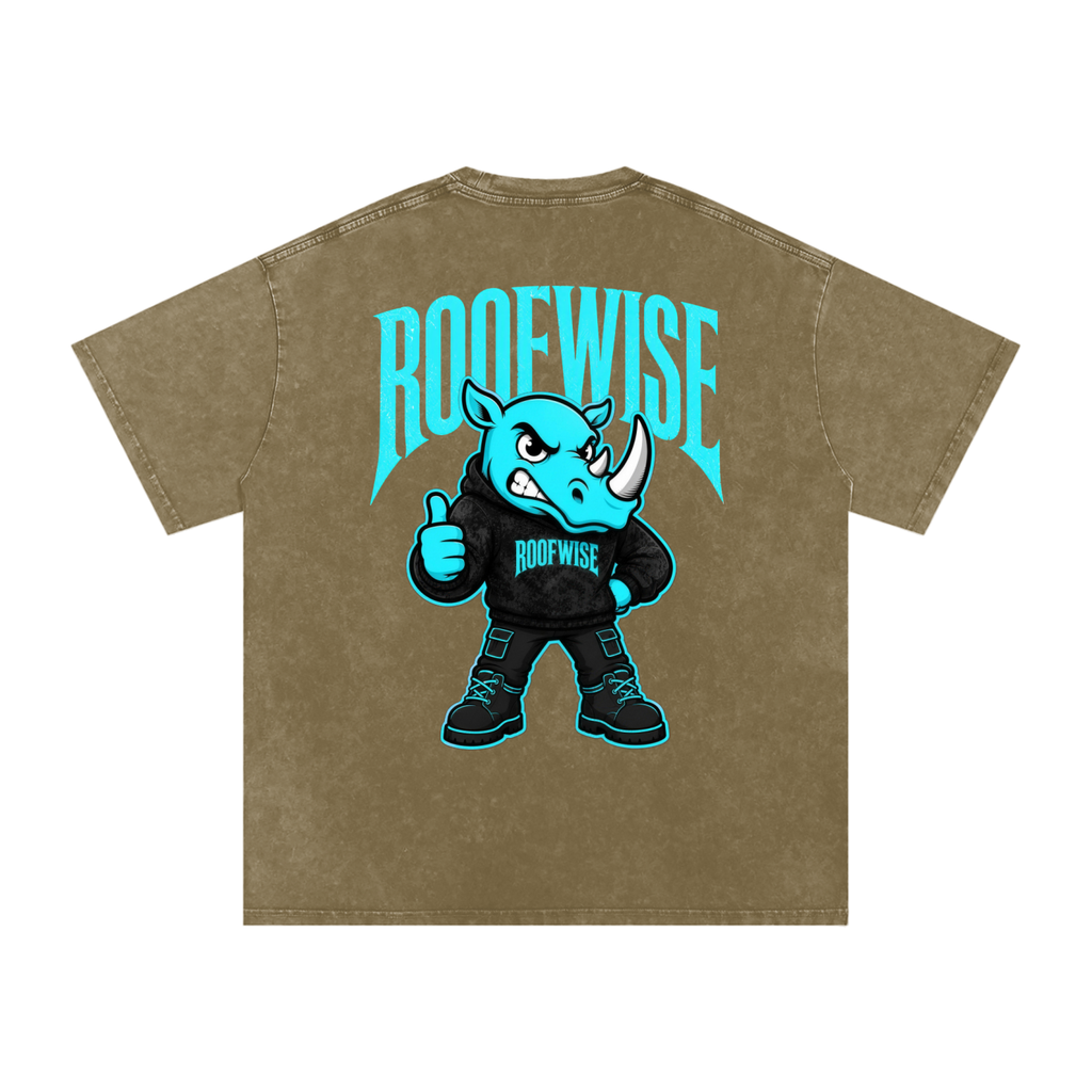 RW | After Hours Oversized Graphic Tee | Snow Wash | Neon Blue Edition