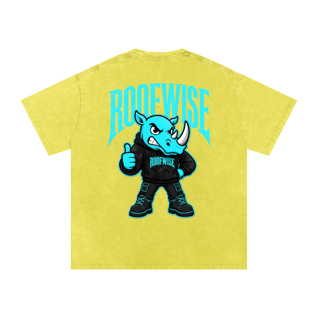 RW | After Hours Oversized Graphic Tee | Snow Wash | Neon Blue Edition