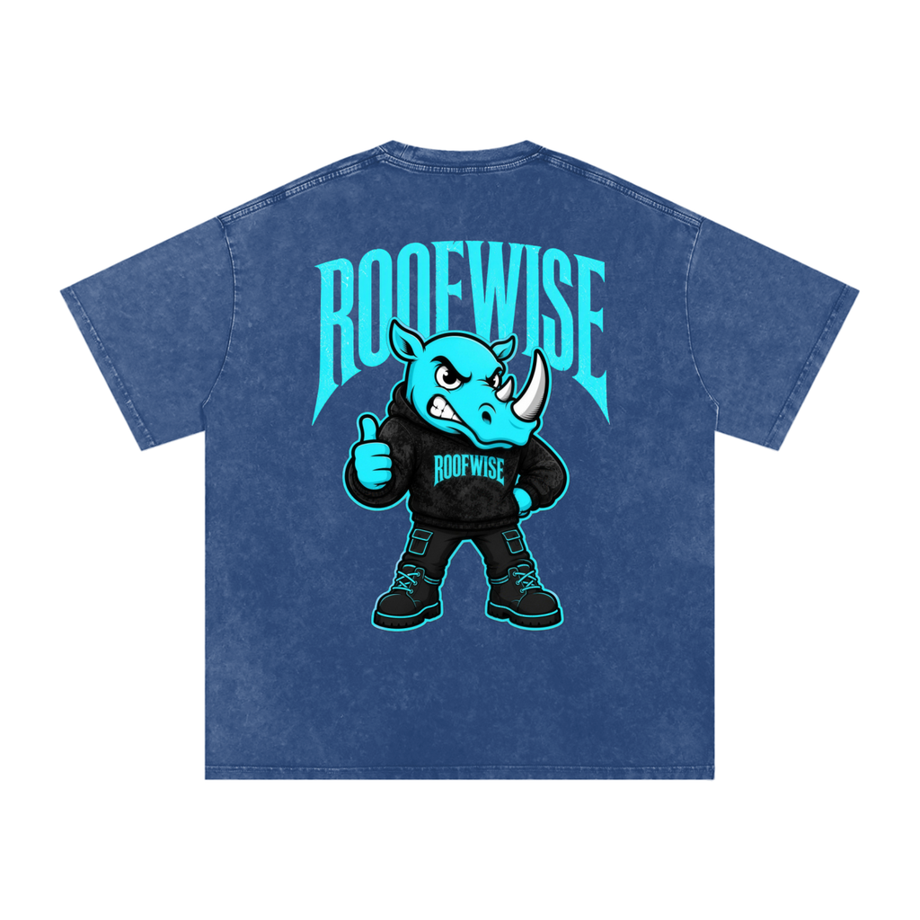 RW | After Hours Oversized Graphic Tee | Snow Wash | Neon Blue Edition