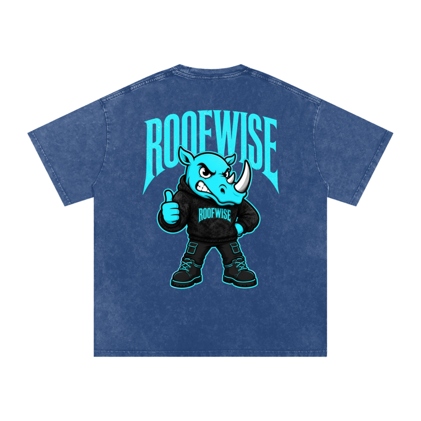 RW | After Hours Oversized Graphic Tee | Snow Wash | Neon Blue Edition