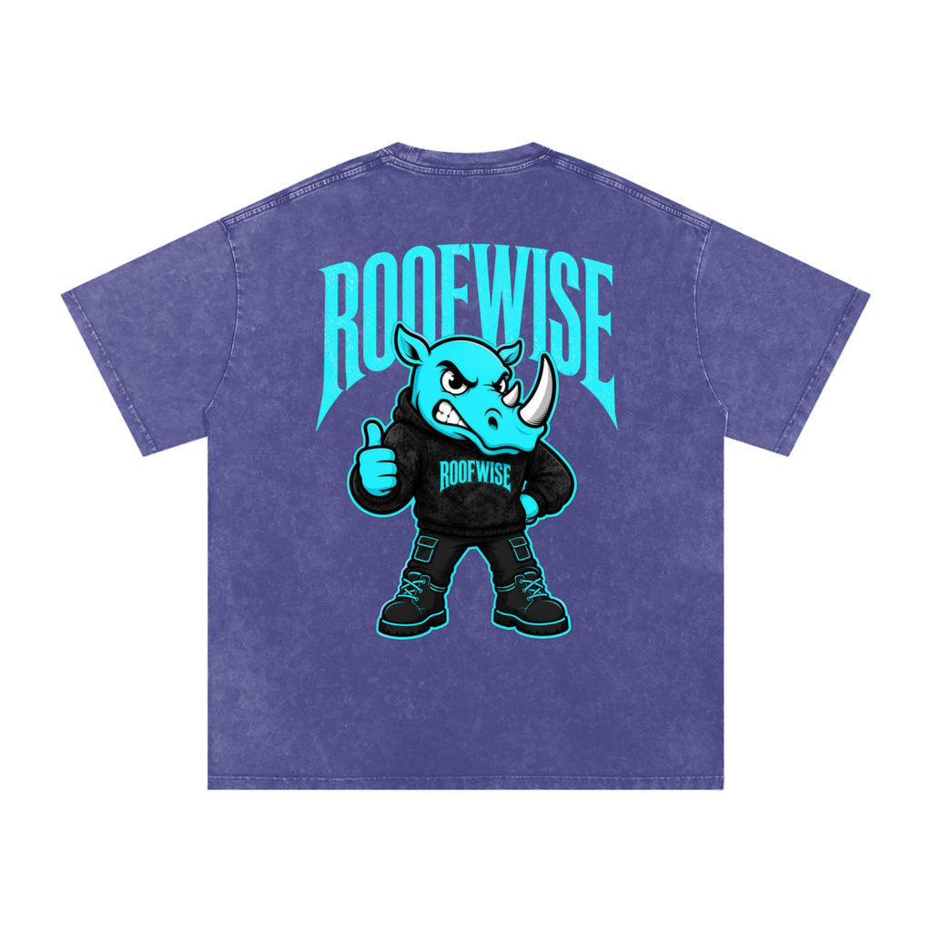 RW | After Hours Oversized Graphic Tee | Snow Wash | Neon Blue Edition