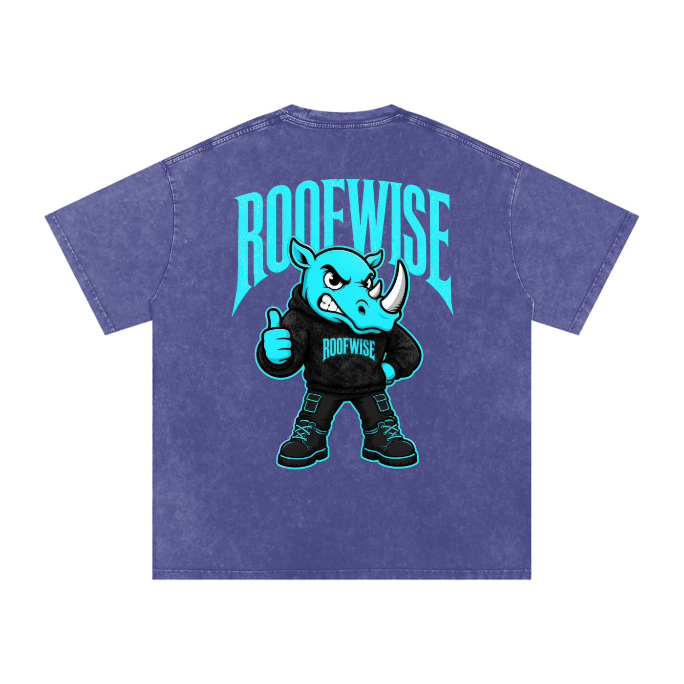 RW | After Hours Oversized Graphic Tee | Snow Wash | Neon Blue Edition