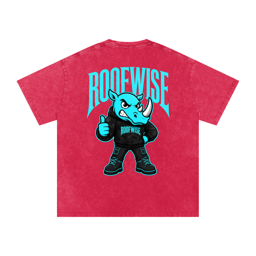 RW | After Hours Oversized Graphic Tee | Snow Wash | Neon Blue Edition