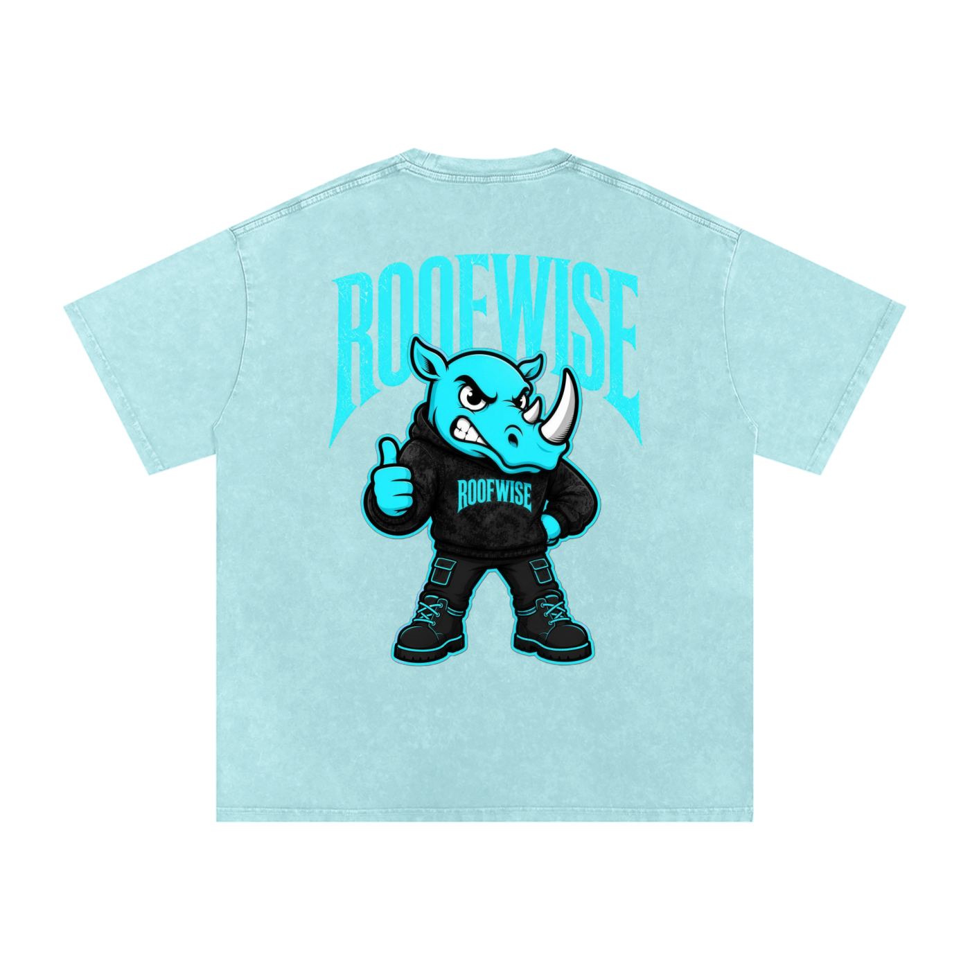 RW | After Hours Oversized Graphic Tee | Snow Wash | Neon Blue Edition