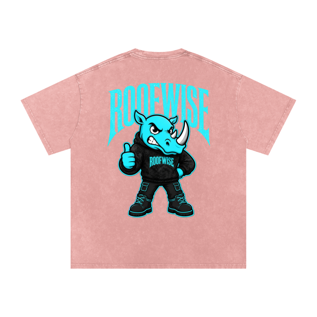 RW | After Hours Oversized Graphic Tee | Snow Wash | Neon Blue Edition