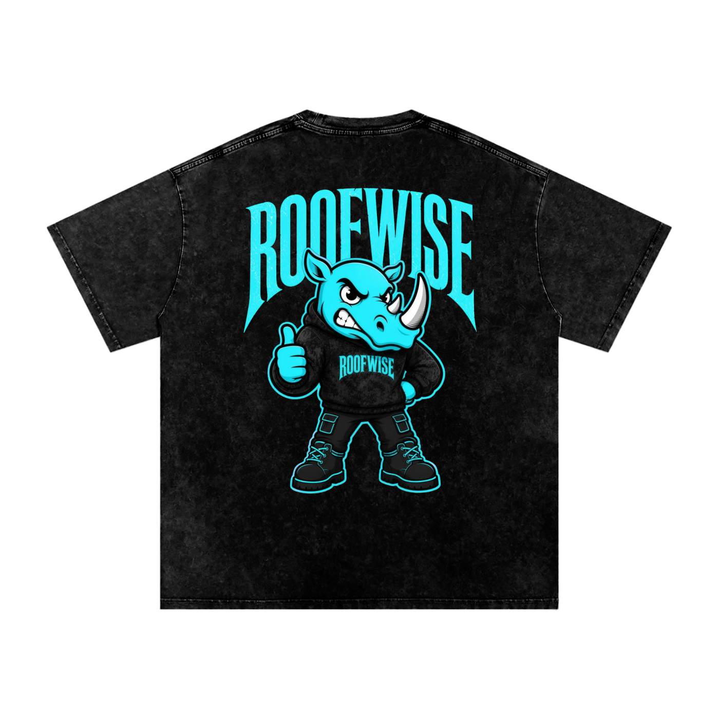 RW | After Hours Oversized Graphic Tee | Snow Wash | Neon Blue Edition