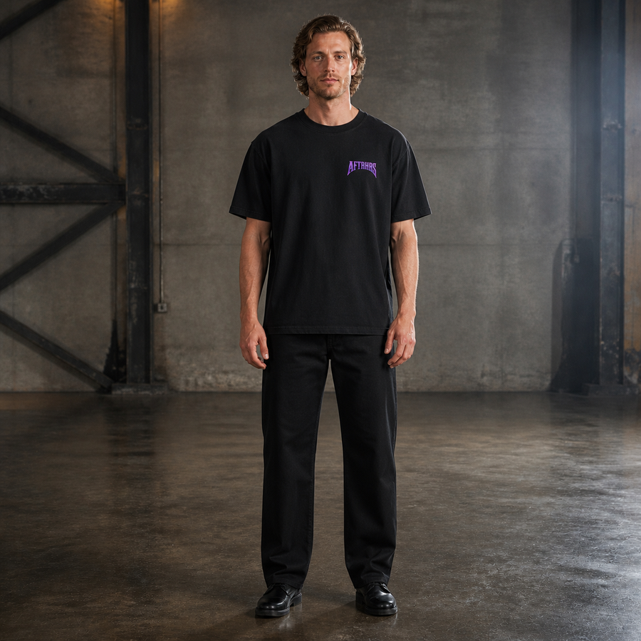 AFTRHRS 10:04 Midnight Tee — classic black front model