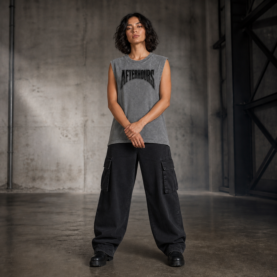 AFTRHRS Dark Horse Cutoff Tank — black front model