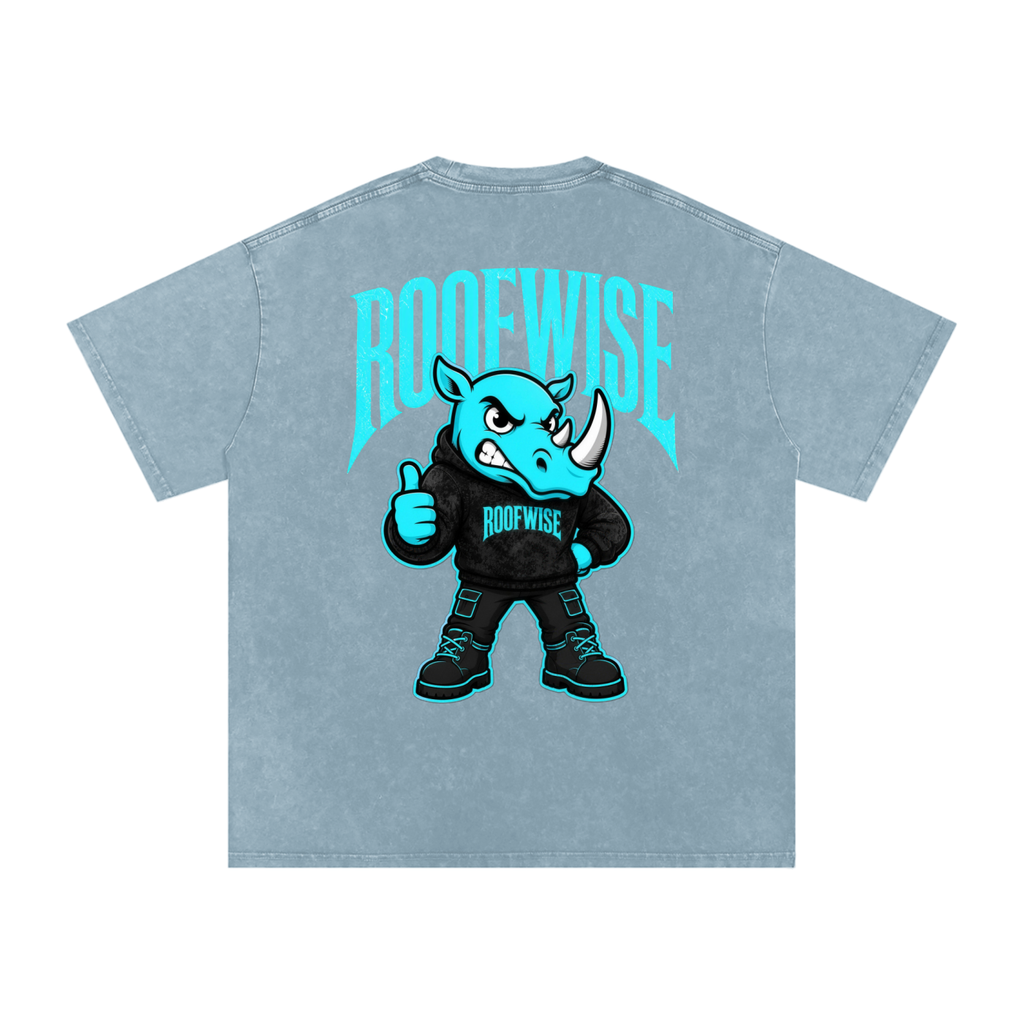 RW | After Hours Oversized Graphic Tee | Snow Wash | Neon Blue Edition