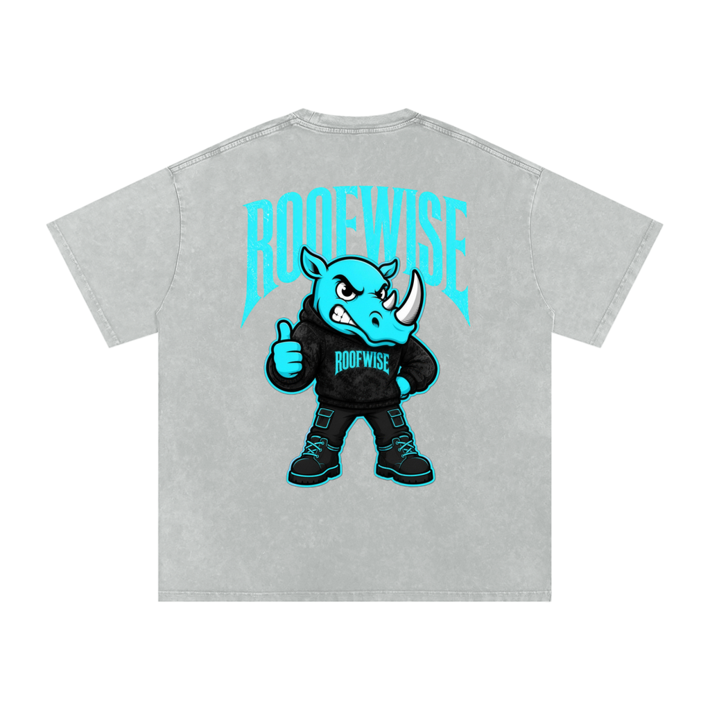 RW | After Hours Oversized Graphic Tee | Snow Wash | Neon Blue Edition