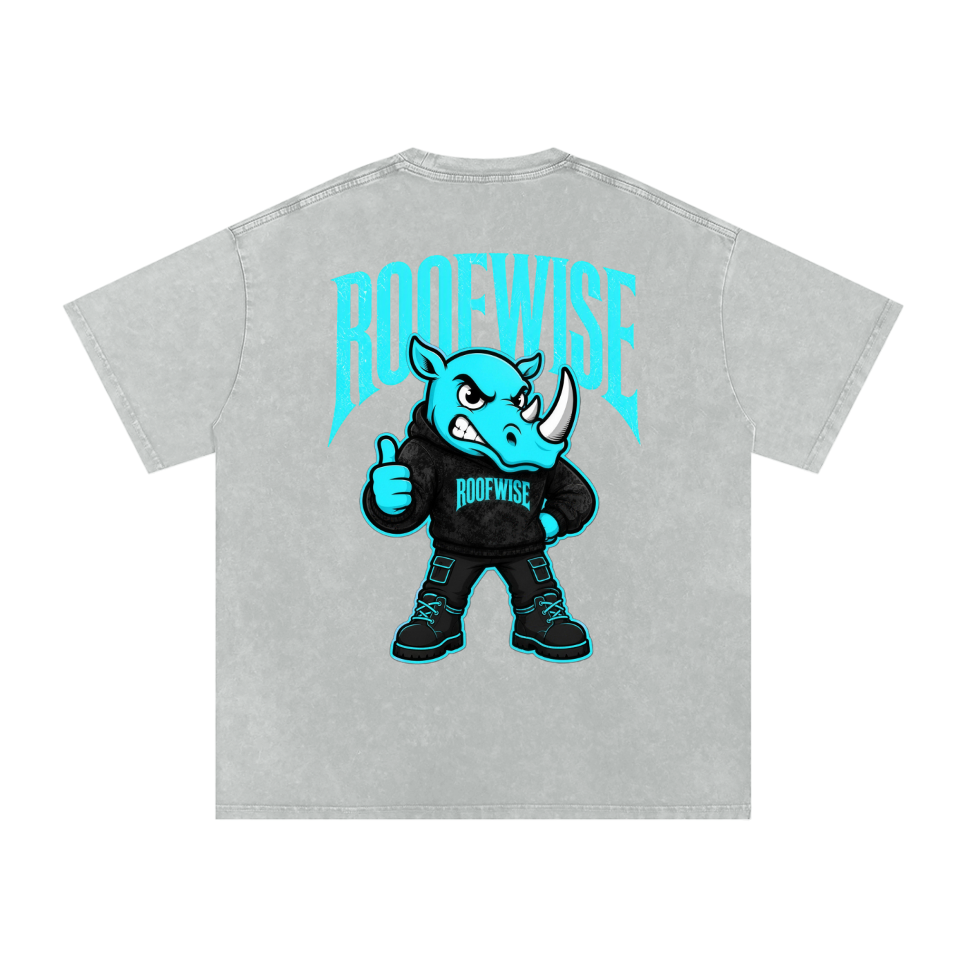 RW | After Hours Oversized Graphic Tee | Snow Wash | Neon Blue Edition