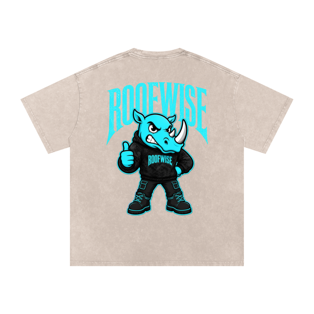 RW | After Hours Oversized Graphic Tee | Snow Wash | Neon Blue Edition
