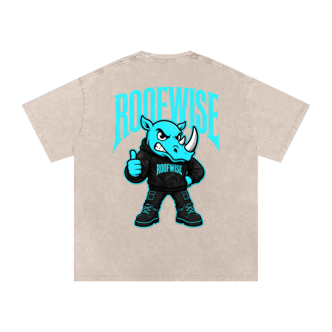 RW | After Hours Oversized Graphic Tee | Snow Wash | Neon Blue Edition