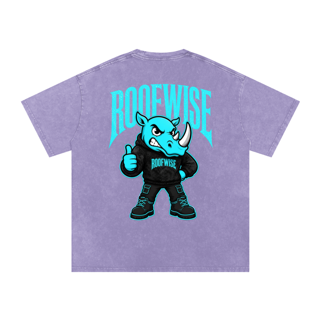 RW | After Hours Oversized Graphic Tee | Snow Wash | Neon Blue Edition